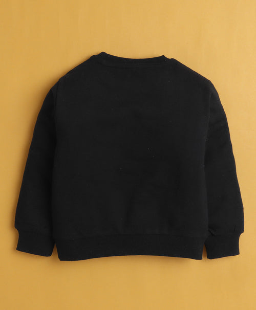 Black Boys Full Sleeves Cotton Sweatshirt