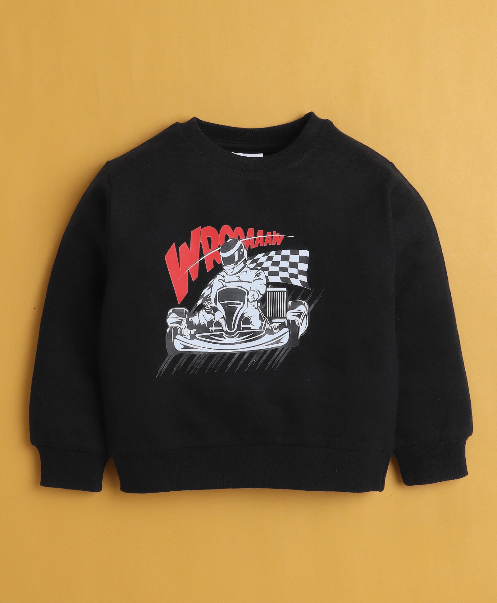 Black Boys Full Sleeves Cotton Sweatshirt