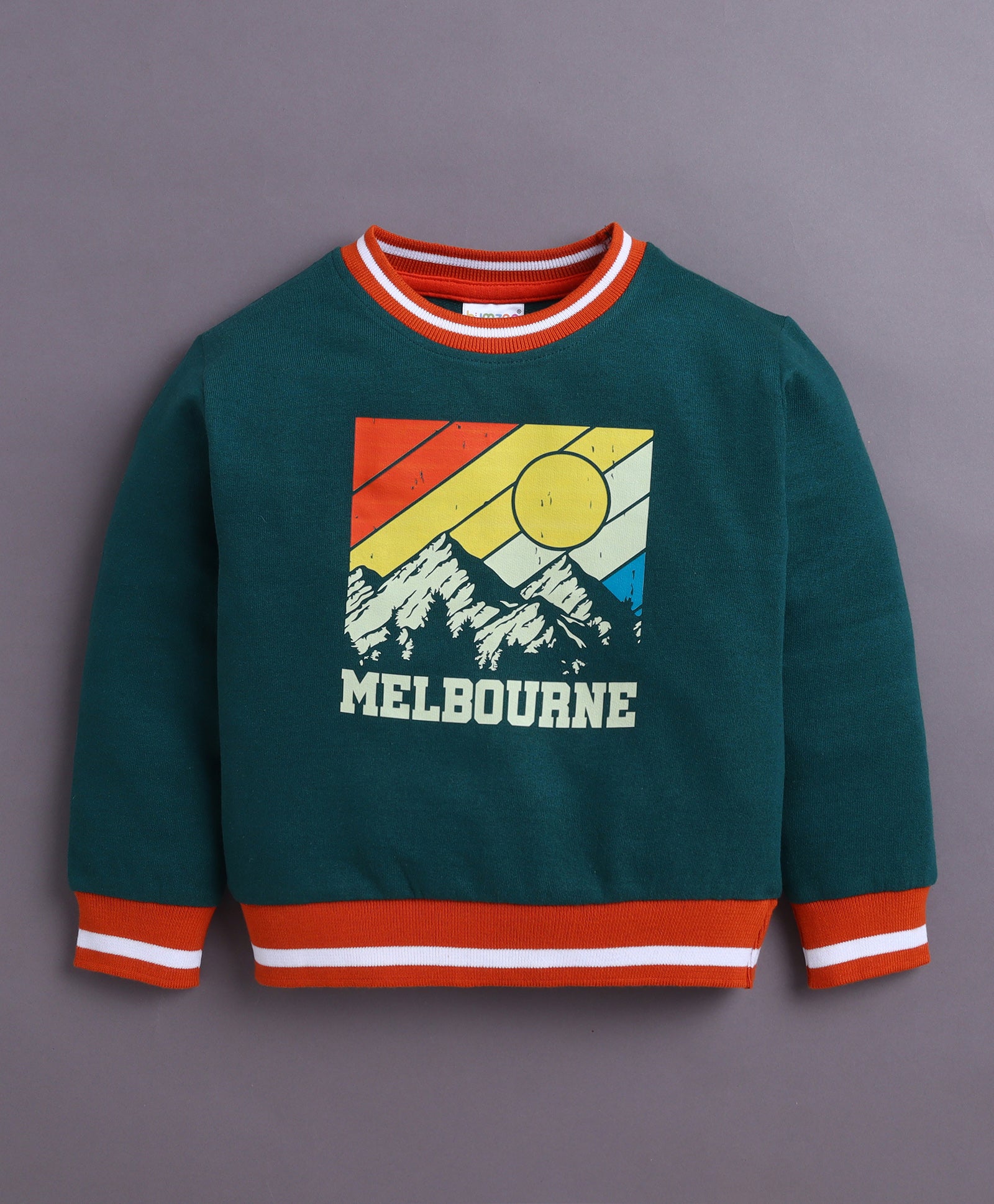 Green Boys Full Sleeves Cotton Sweatshirt