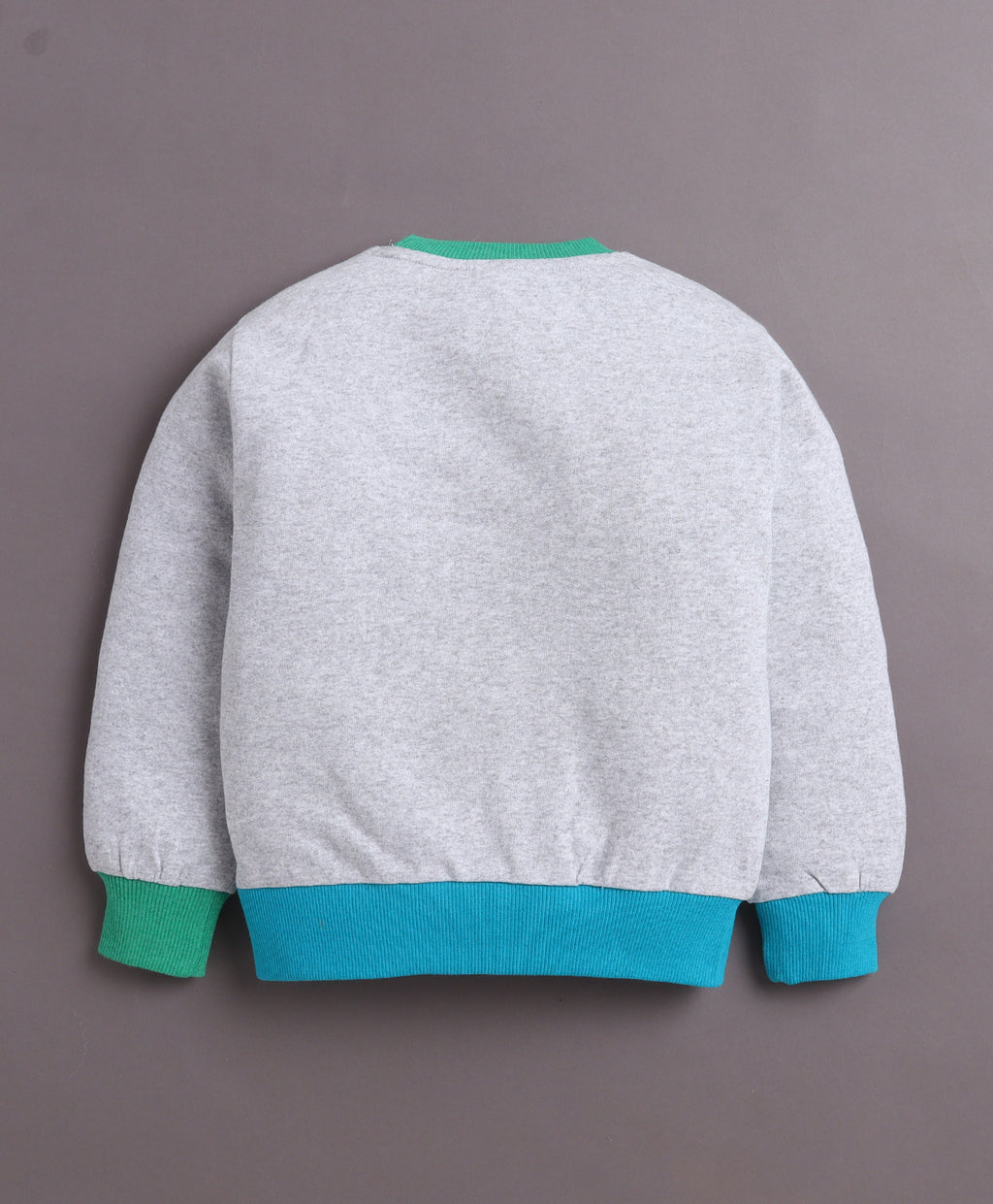 Bumzee Grey Graphic Print Sweatshirt, Full Sleeves, Cotton Blend