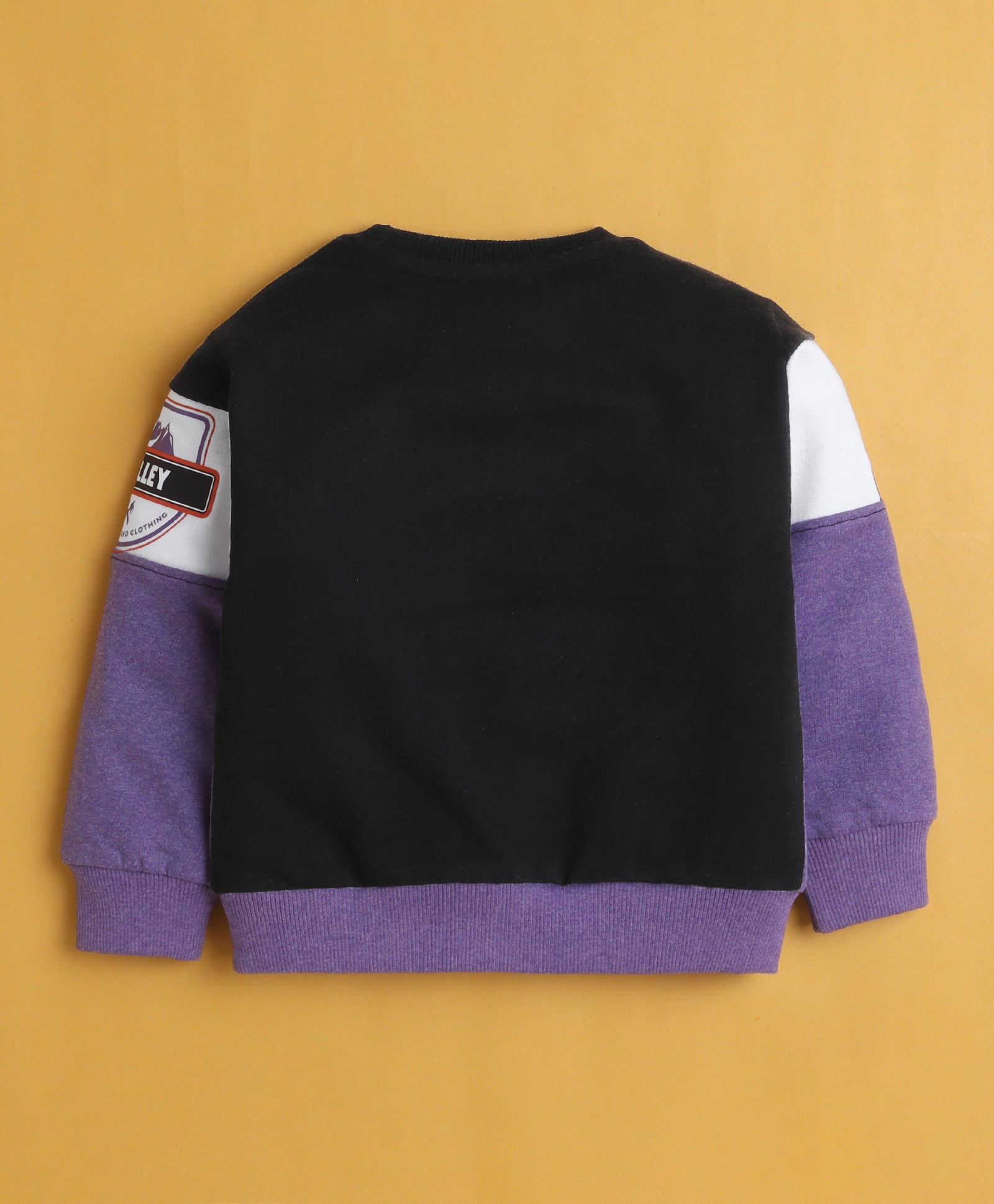 Black & Purple Boys Full Sleeves Cotton Sweatshirt