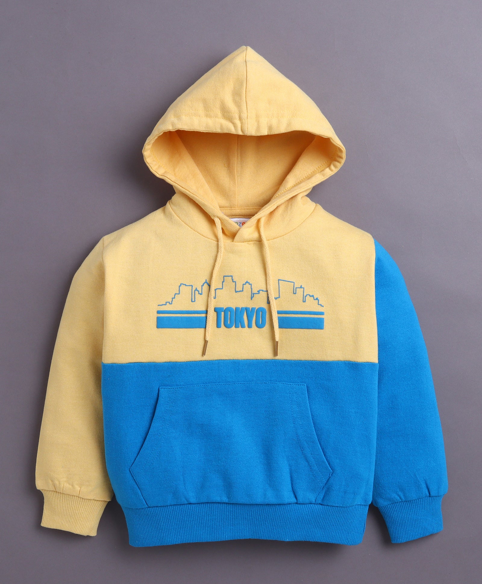 Yellow Boys Full Sleeves Cotton Hooded Sweatshirt