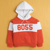 Orange Boys Full Sleeves Cotton Hooded Sweatshirt