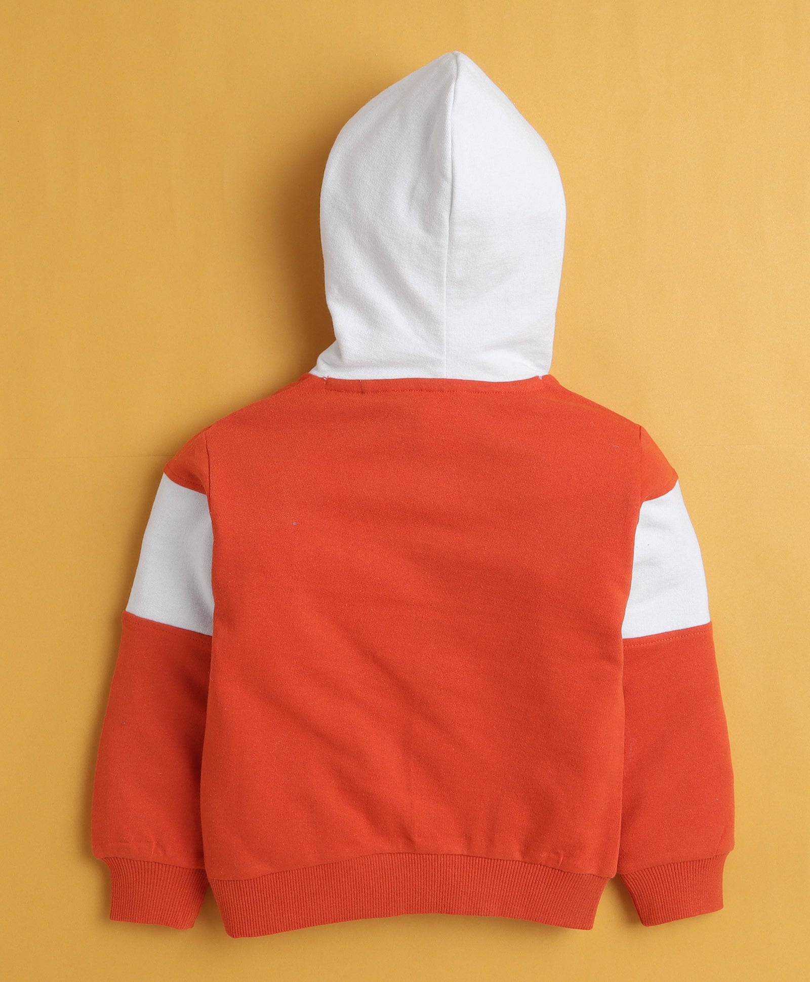 Orange Boys Full Sleeves Cotton Hooded Sweatshirt