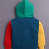 Blue Boys Full Sleeves Cotton Hooded Zipper Sweatshirt