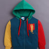 Blue Boys Full Sleeves Cotton Hooded Zipper Sweatshirt
