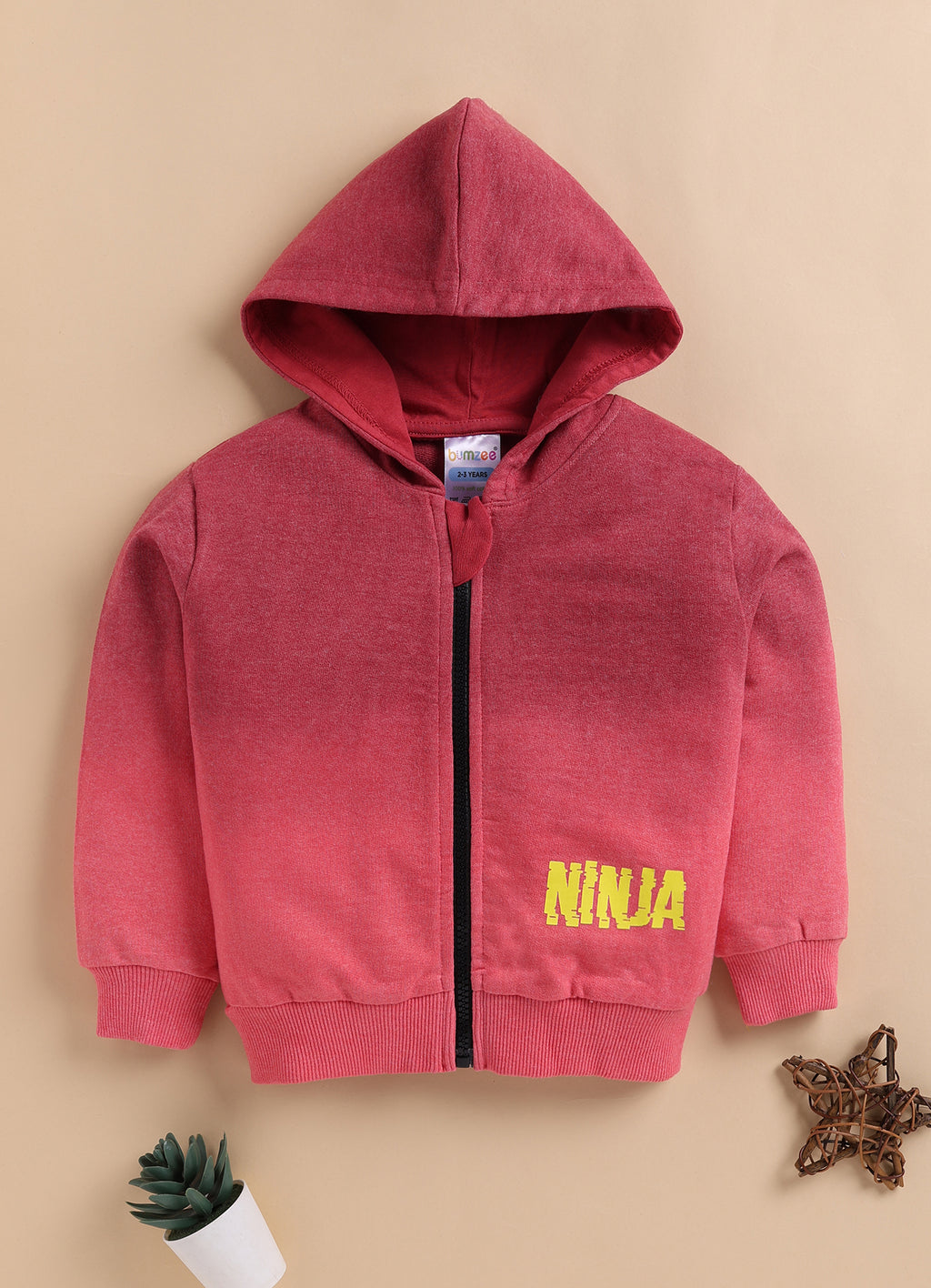 Bumzee Coral Ombre Jacket, Full Sleeves, Cotton Blend