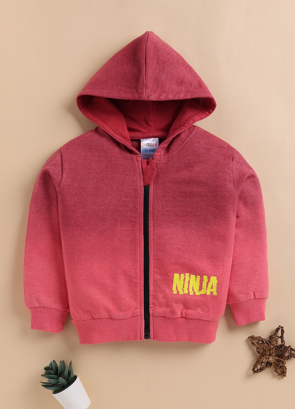 Bumzee Coral Ombre Jacket, Full Sleeves, Cotton Blend