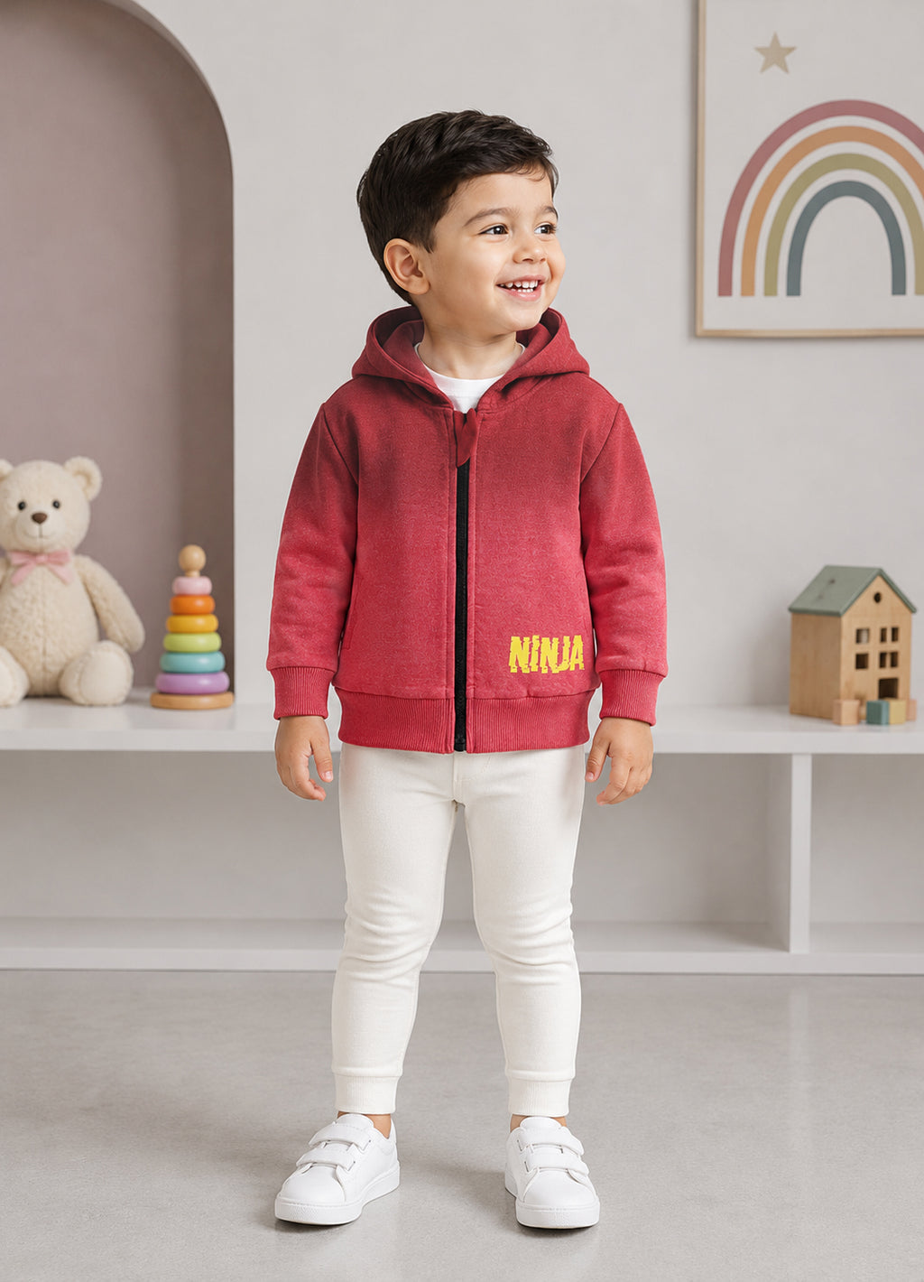 Bumzee Coral Ombre Jacket, Full Sleeves, Cotton Blend