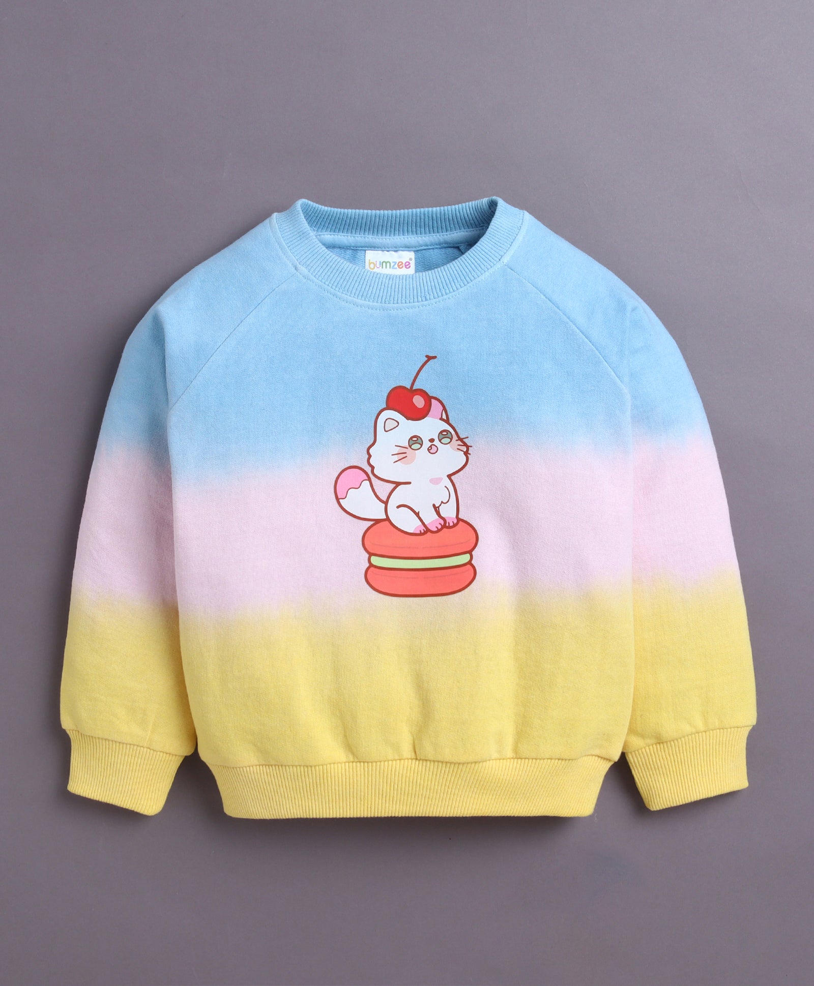 Multi Girls Full Sleeves Cotton Sweatshirt