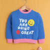 Blue Girls Full Sleeves Cotton Sweatshirt