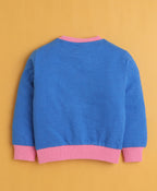Bumzee Blue Graphic Print Sweatshirt, Full Sleeves, Cotton Blend