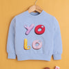 Sky Blue Girls Full Sleeves Cotton Sweatshirt