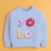 Sky Blue Girls Full Sleeves Cotton Sweatshirt