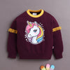 Wine Girls Full Sleeves Cotton Sweatshirt