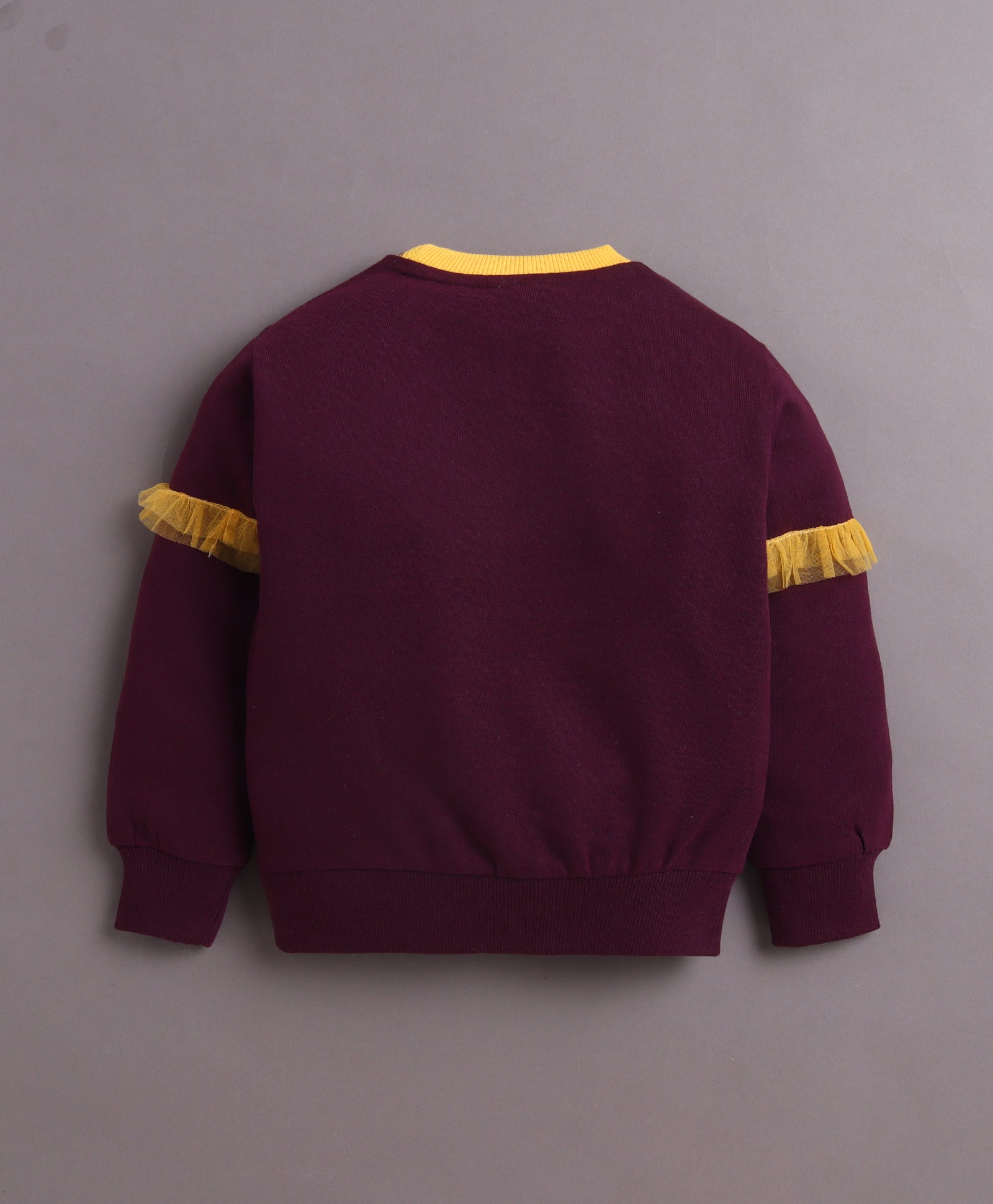 Wine Girls Full Sleeves Cotton Sweatshirt