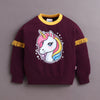 Wine Girls Full Sleeves Cotton Sweatshirt