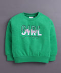 Bumzee Green Graphic Print Sweatshirt, Full Sleeves, Cotton Blend (Style Peb10875)