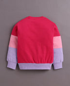 Bumzee Pink Cut & Sew Sweatshirt, Full Sleeves, Cotton Blend