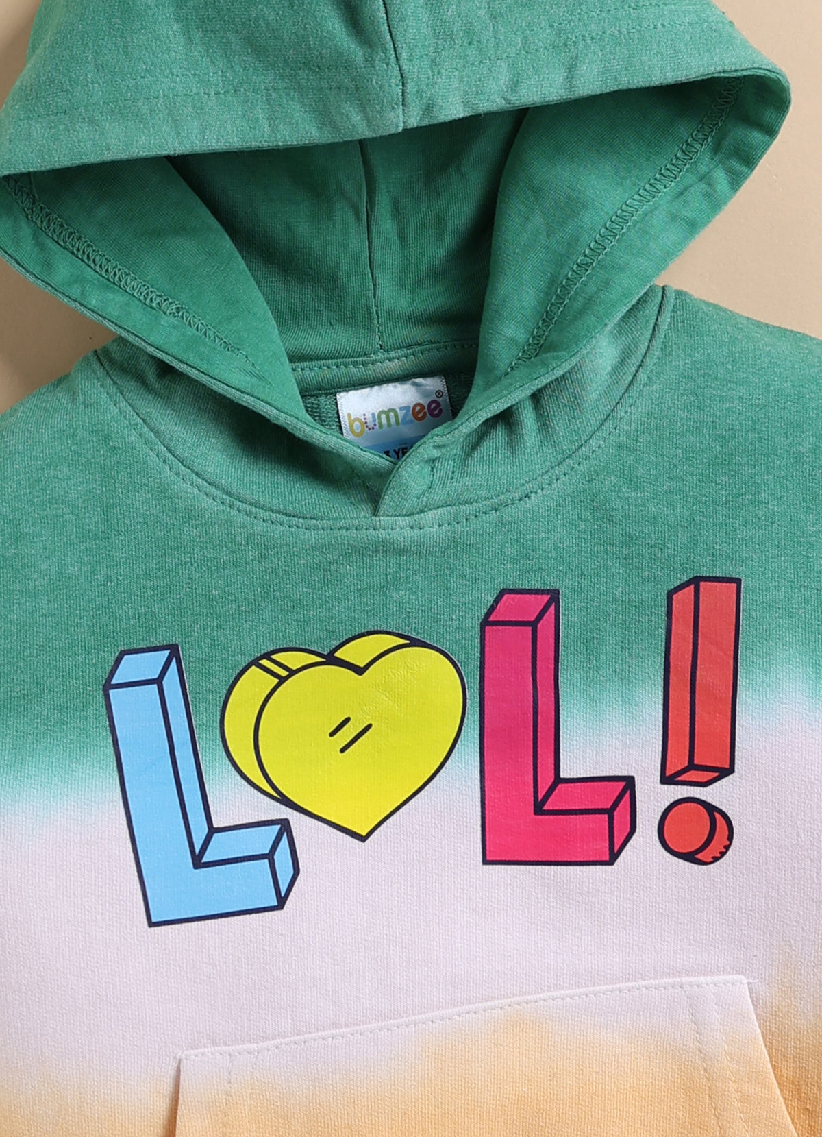 Bumzee Multi Colourblock Sweatshirt, Full Sleeves, Cotton Blend, Hooded (Style Peb10878N)