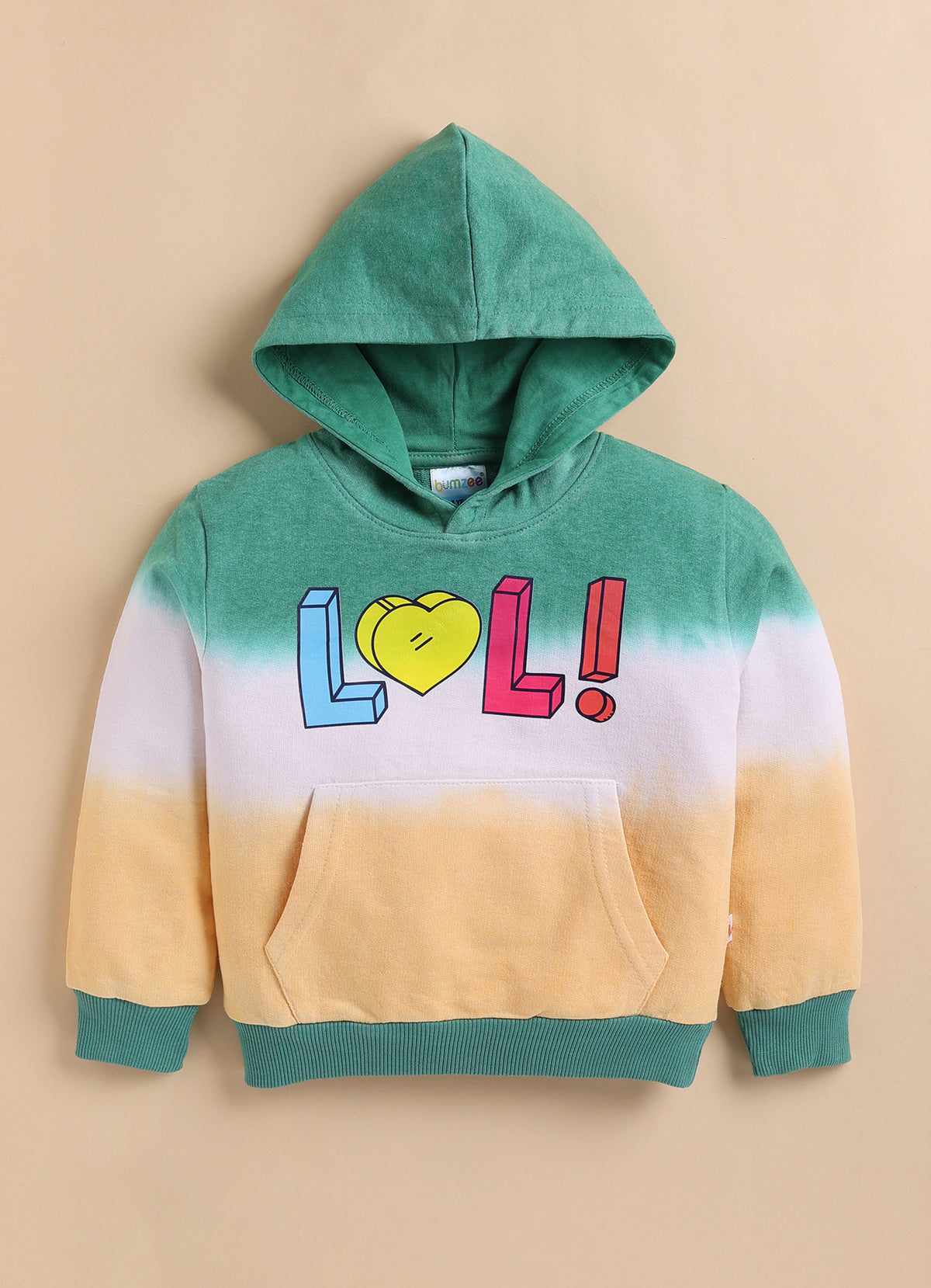 Bumzee Multi Colourblock Sweatshirt, Full Sleeves, Cotton Blend, Hooded (Style Peb10878N)
