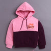 Pink & Wine Girls Full Sleeves Cotton Hooded Sweatshirt