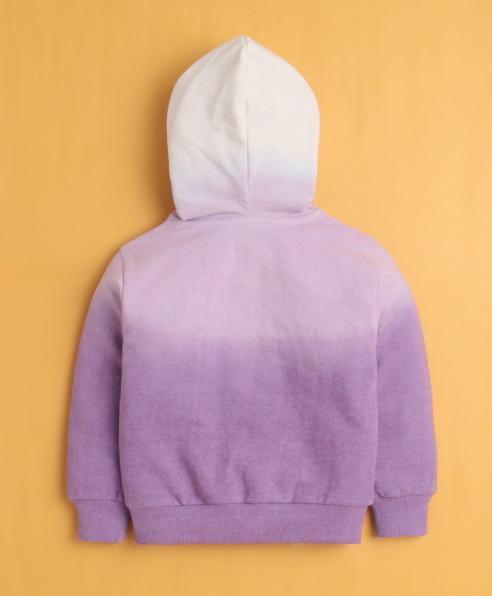 Lavender Girls Full Sleeves Cotton Hooded Zipper Sweatshirt