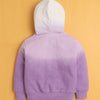 Lavender Girls Full Sleeves Cotton Hooded Zipper Sweatshirt
