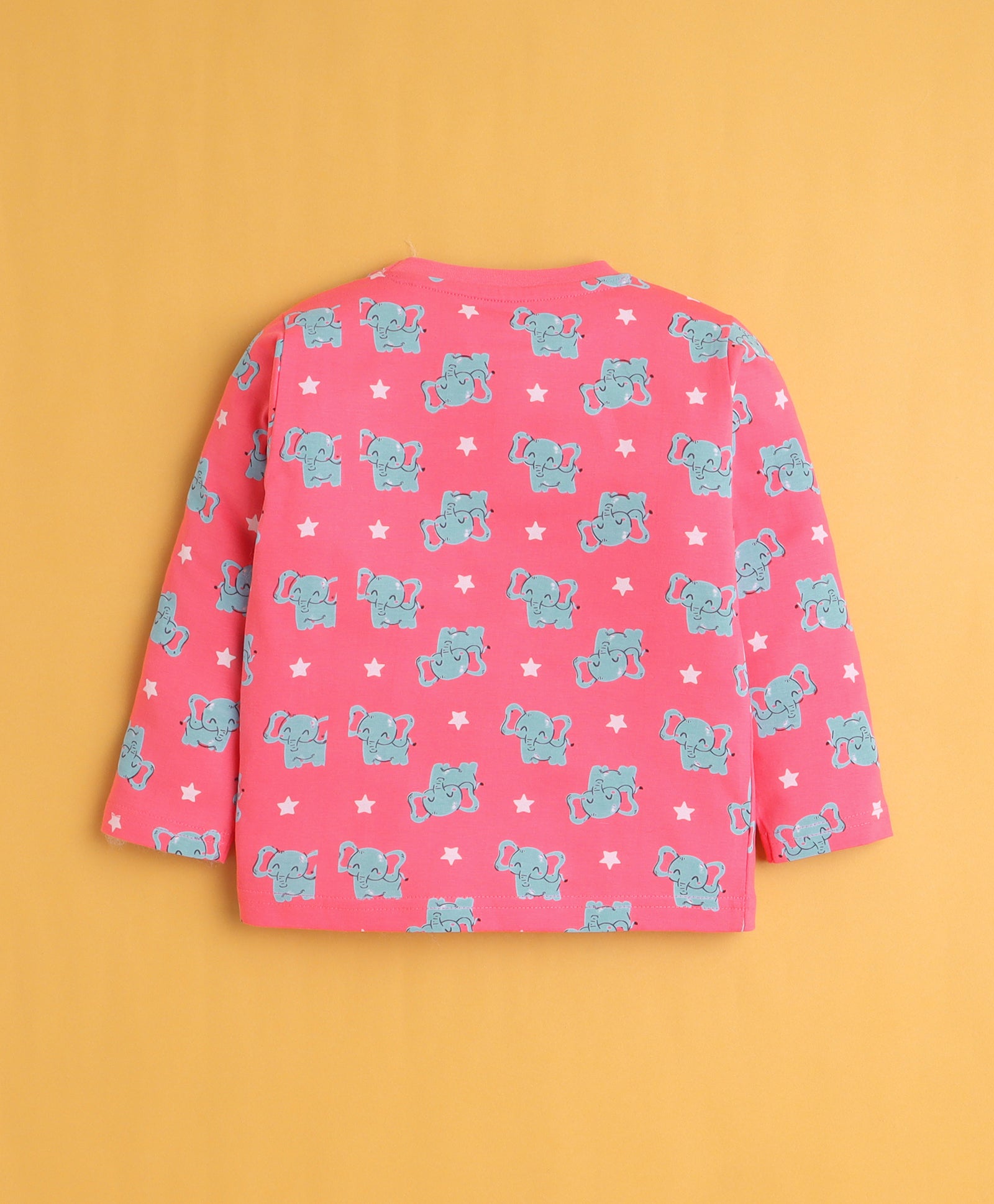 Pink Girls Full Sleeves Cotton T-Shirt & Pyjama Set