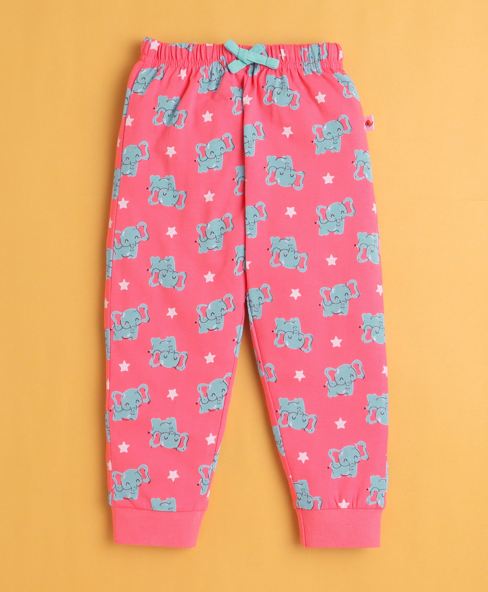 Pink Girls Full Sleeves Cotton T-Shirt & Pyjama Set