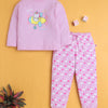 Lilac Girls Full Sleeves Cotton T-Shirt & Pyjama Set