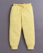 Bumzee Yellow & White Graphic Print T-Shirt & Pyjama Set, Full Sleeves