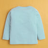 Sky Blue Girls Full Sleeves Cotton T-Shirt & Pyjama Set