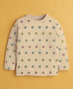 Bumzee Beige Floral Print T-Shirt & Pyjama Set, Full Sleeves, 100% Cotton