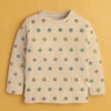Beige Girls Full Sleeves Cotton T-Shirt & Pyjama Set