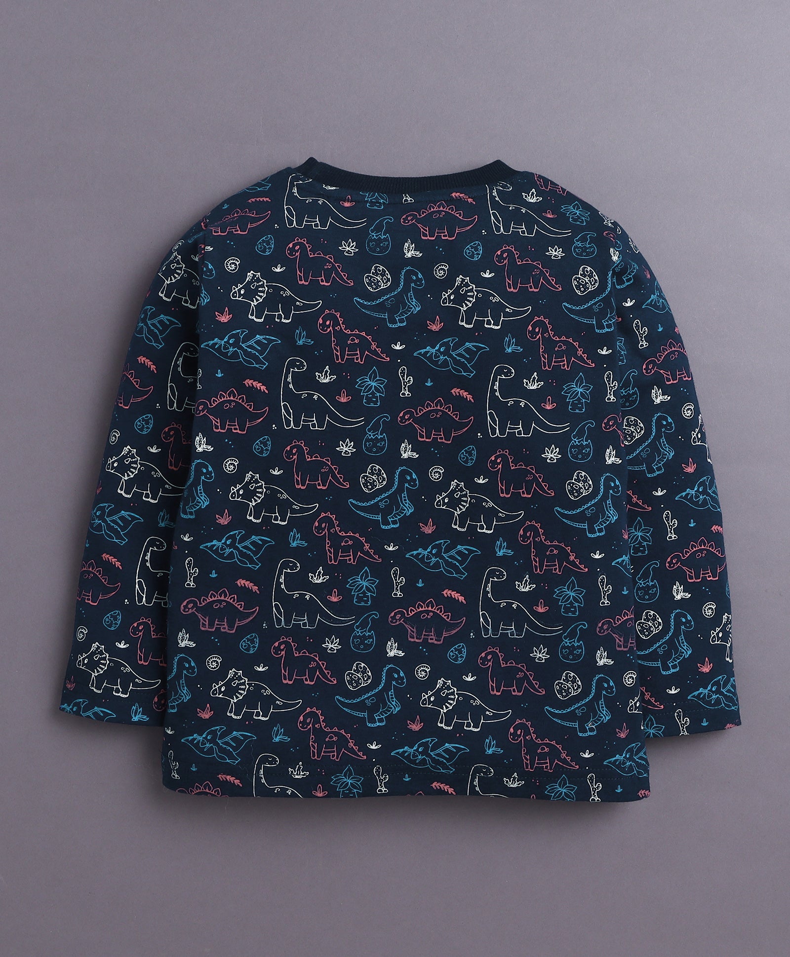 Navy Boys Full Sleeves Cotton T-Shirt & Pyjama Set