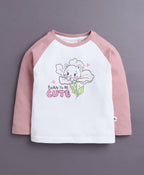 Bumzee Pink & White Animal Print T-Shirt & Pyjama Set, Full Sleeves, 100% Cotton