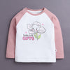 Pink & White Girls Full Sleeves Cotton T-Shirt & Pyjama Set