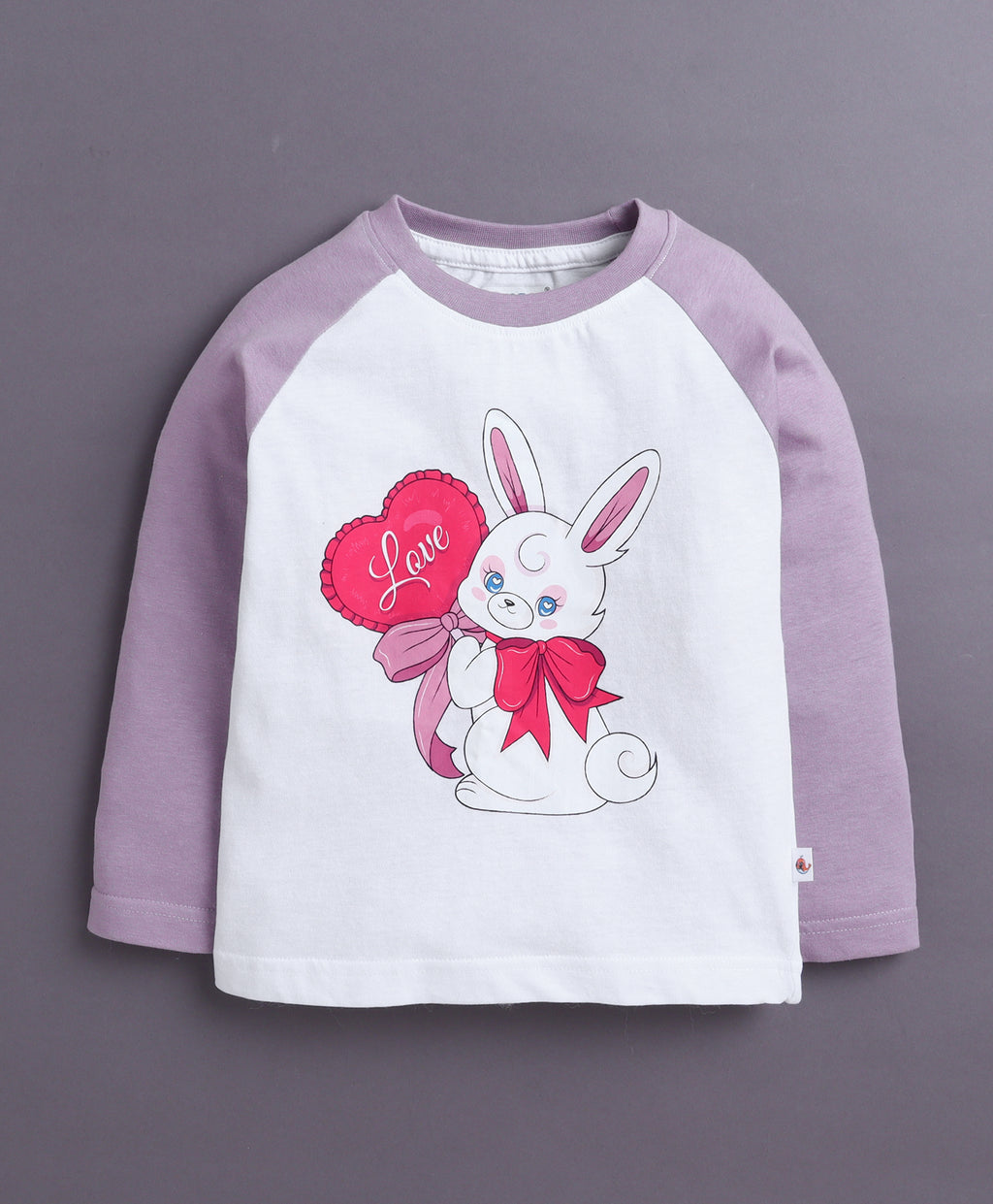 Bumzee Lavender & White Animal Print T-Shirt & Pyjama Set, Full Sleeves