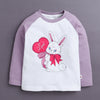 Lavender & White Girls Full Sleeves Cotton T-Shirt & Pyjama Set