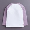 Lavender & White Girls Full Sleeves Cotton T-Shirt & Pyjama Set