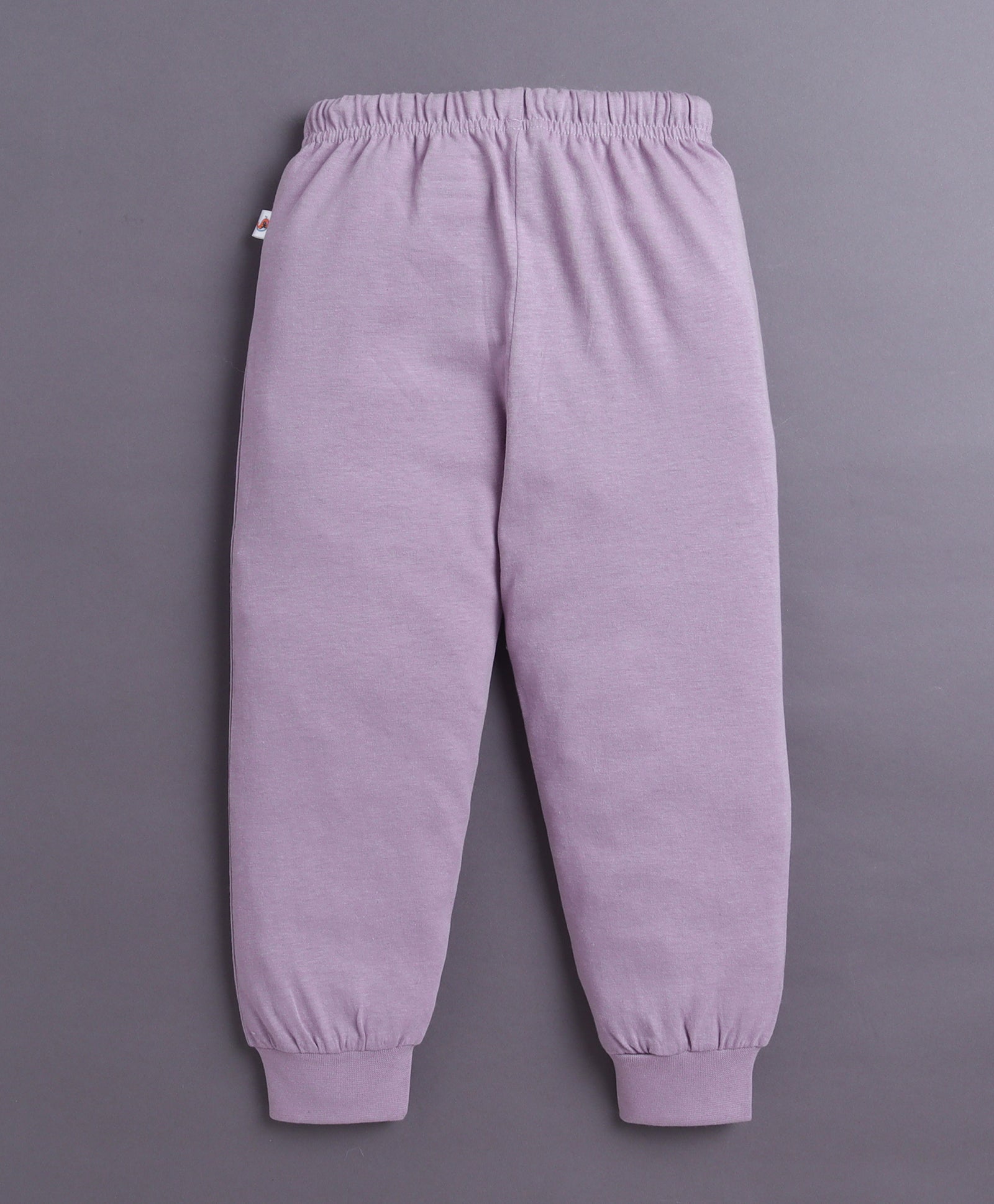 Lavender & White Girls Full Sleeves Cotton T-Shirt & Pyjama Set