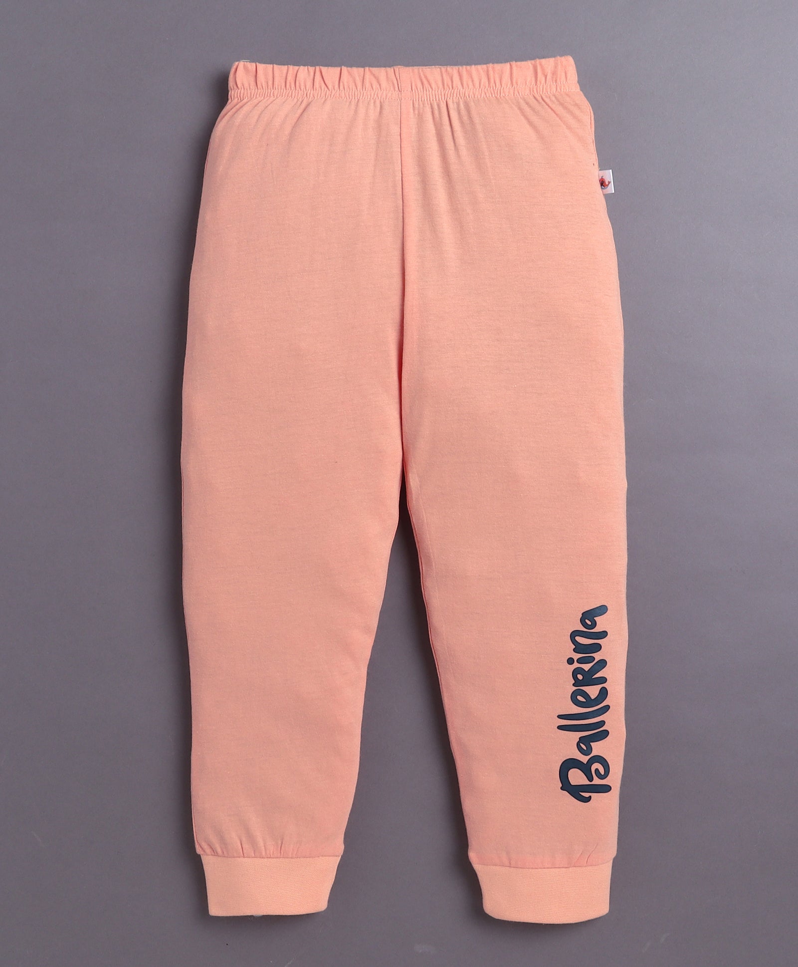 Navy & Pink Girls Full Sleeves Cotton T-Shirt & Pyjama Set