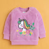 Lilac & Blue Girls Full Sleeves Sweatshirt & Jogger Set