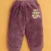 Mauve & Pink Girls Full Sleeves Sweatshirt & Jogger Set