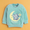 Sea Green & Blue Boys Full Sleeves Sweatshirt & Jogger Set