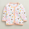 Peach & White Baby Girls Full Sleeves Jabla & Pyjama Set