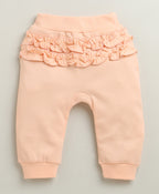 Bumzee Peach & White Animal Print Jabla & Pyjama Set, Full Sleeves, 100% Cotton