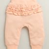 Peach & White Baby Girls Full Sleeves Jabla & Pyjama Set