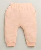 Bumzee Peach & White Animal Print Jabla & Pyjama Set, Full Sleeves, 100% Cotton